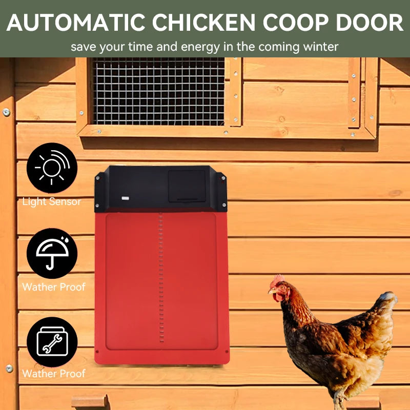 Automatic Battery-Powered Chicken Coop Door with Light Sensor