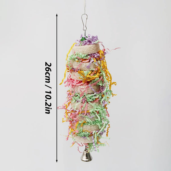 Parrot Cage Loofah Swing with Bell for Cockatiels & Parakeets