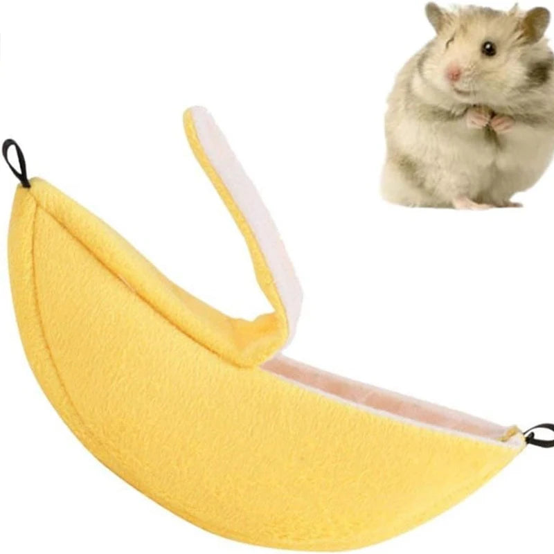 Banana-Shaped Hammock Bed for Hamsters, Sugar Gliders, Small Birds & Small Pets