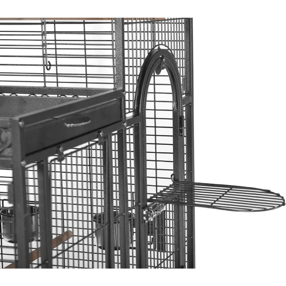 Double Roof Bird Cage with Playtop