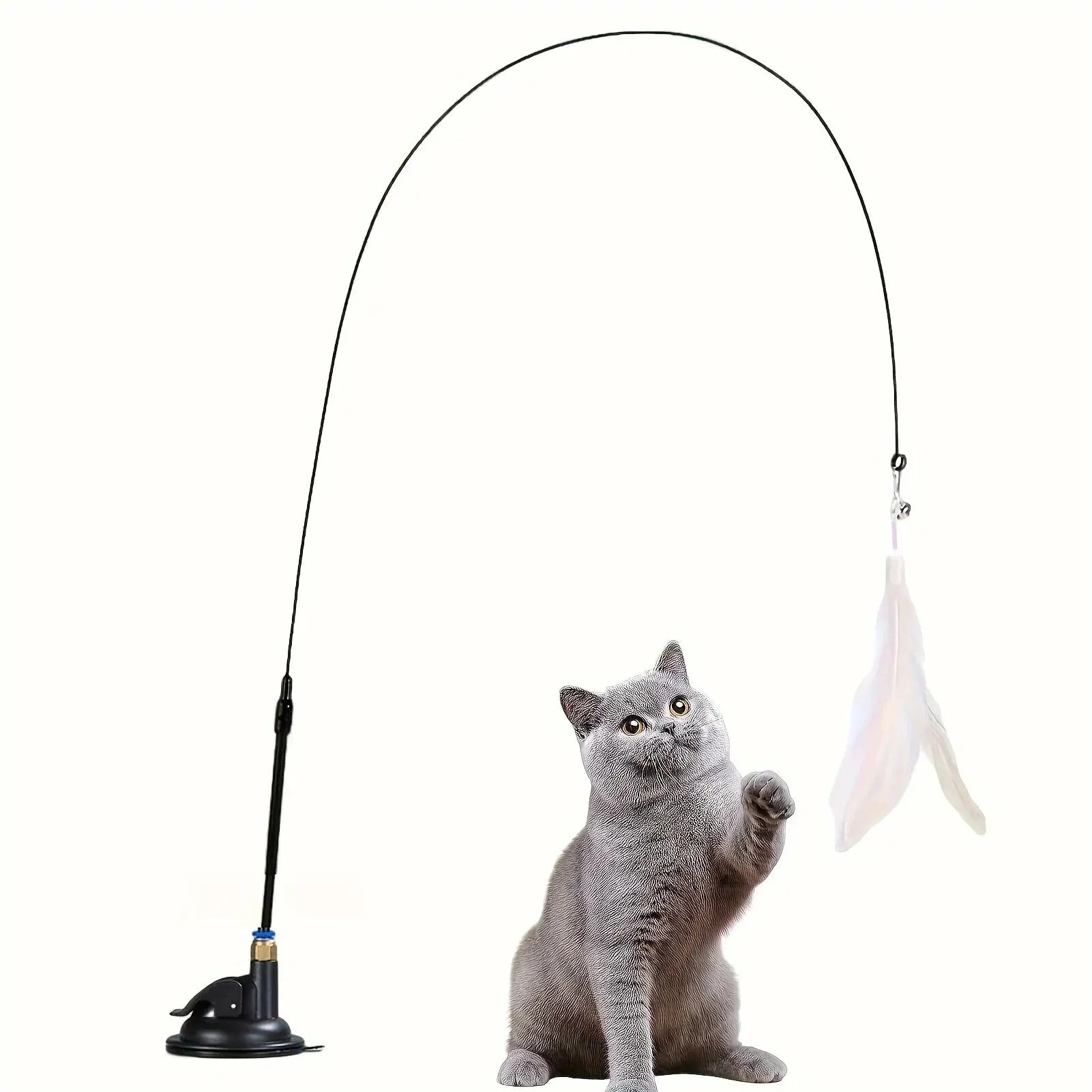 Interactive Cat Teaser Toy with Bell & Feather