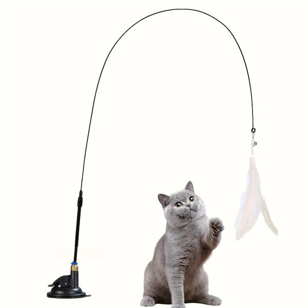 Interactive Cat Teaser Toy with Bell & Feather