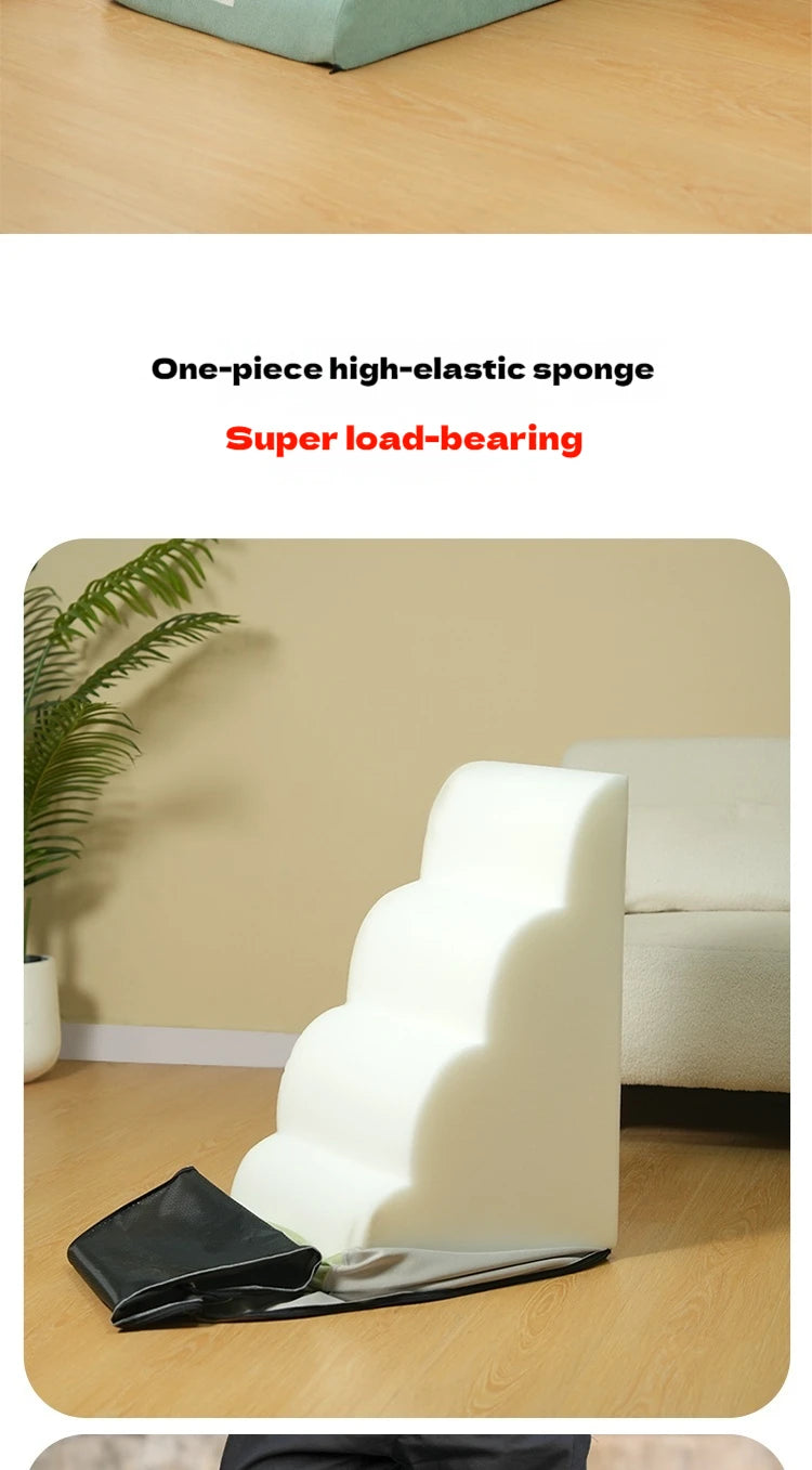 2/3 Step Memory Foam Pet Stairs with Washable Cover & Non-Slip Base