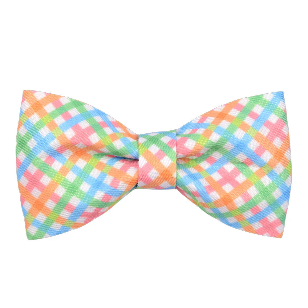50/100pcs Removable Spring Plaid Dog Bowties