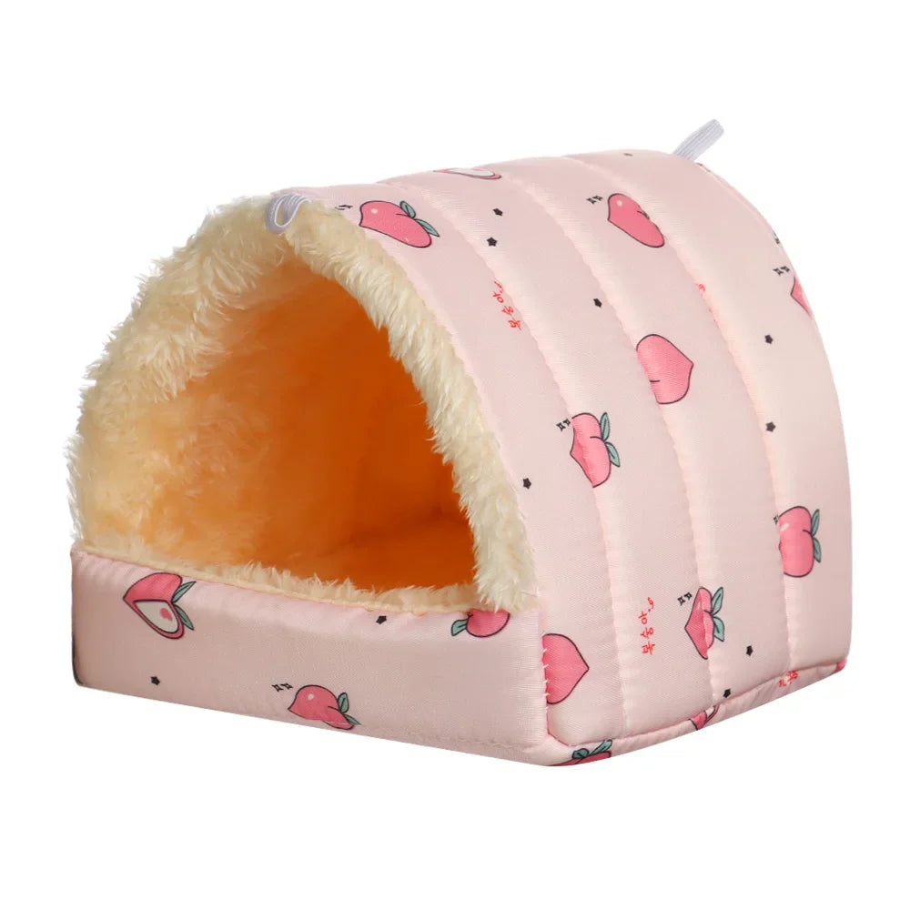 Cartoon Small Pet Sleeping Bed & Warm Nest for Winter