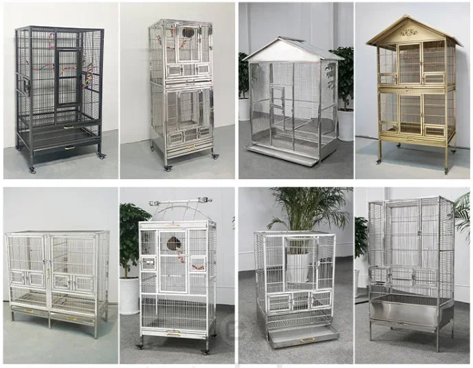Luxury Stainless Steel Double Bird Cage