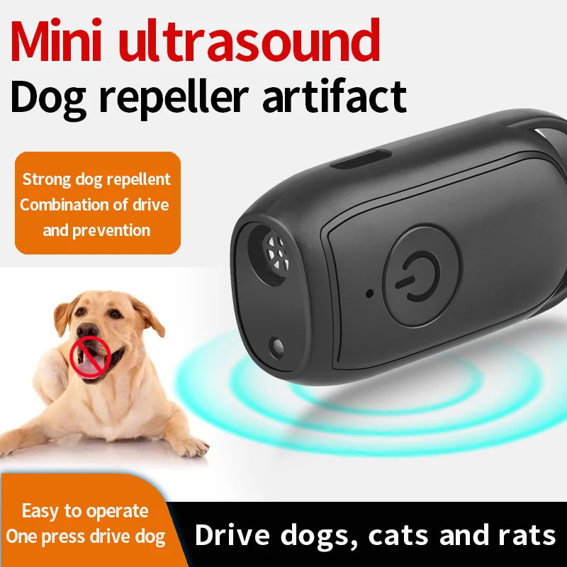 Mini Ultrasonic Dog Repeller with LED – Anti-Barking Training Device