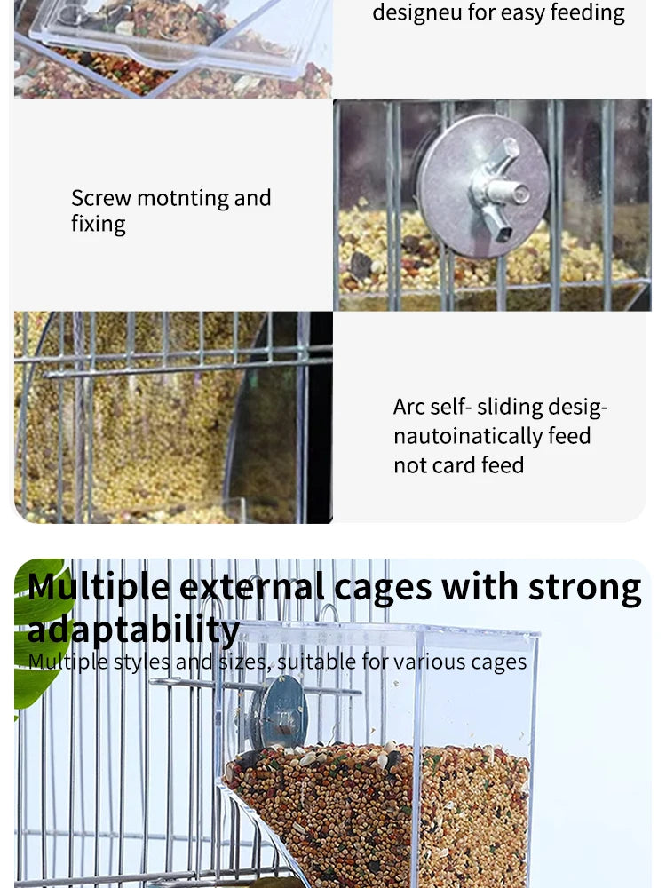 Spill-Proof Automatic Bird Feeder — Splash-Proof Outdoor Feeder for Parrots & Birds