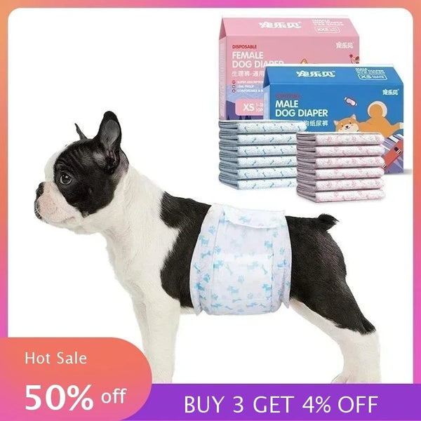 Super Absorbent Disposable Pet Diapers – Leakproof Dog & Cat Nappies for Male & Female Pets