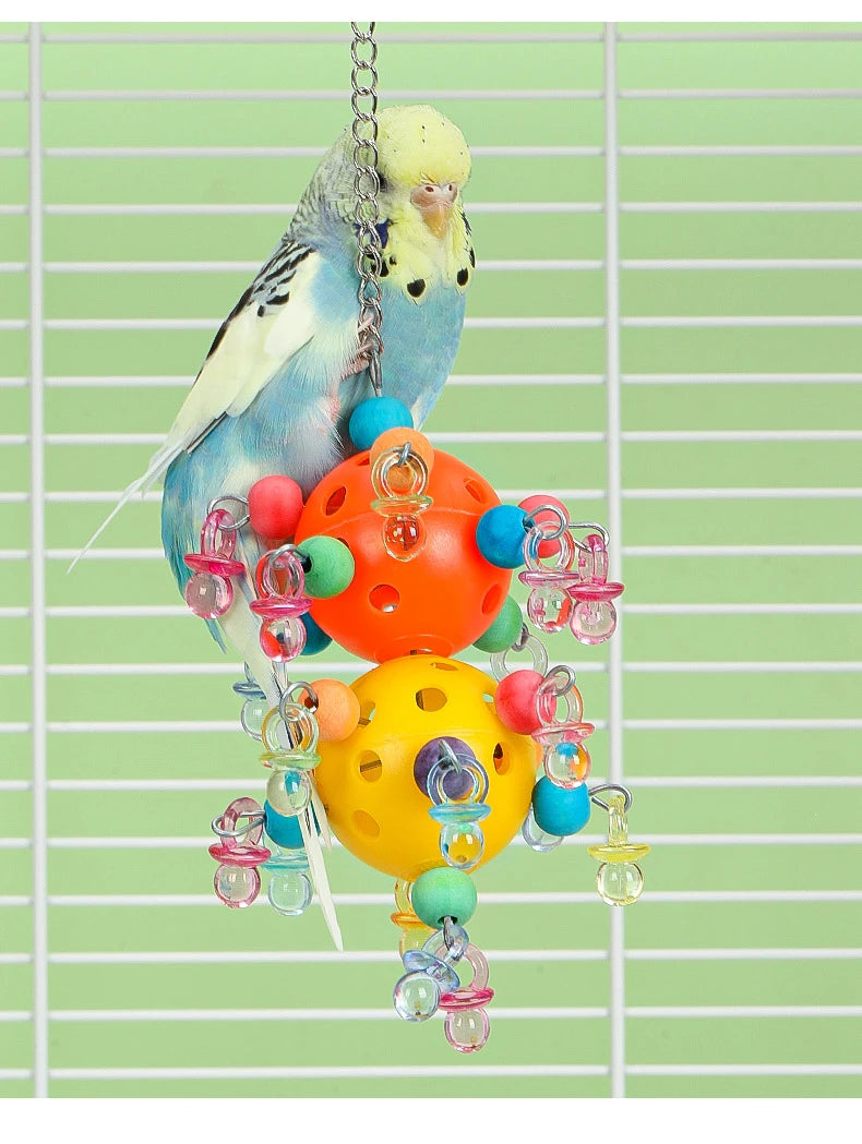 Hanging Bead Foraging Cage Decor