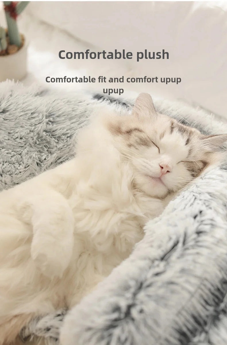 Soft Plush Semi-Enclosed Pet Bed