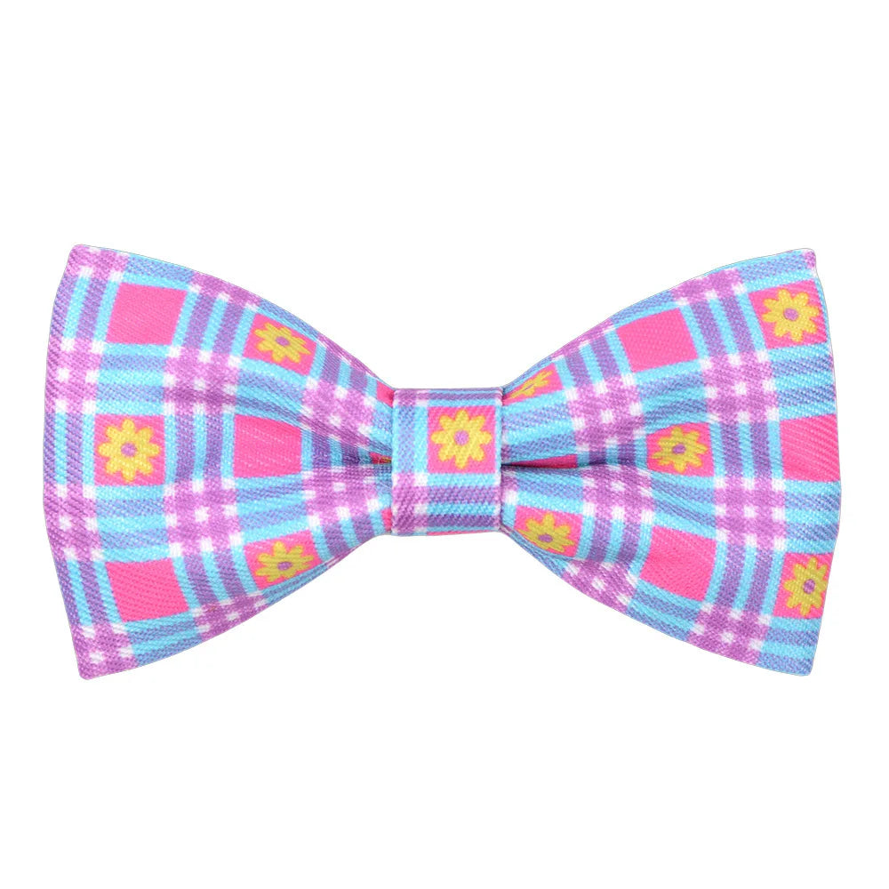 50/100pcs Removable Spring Plaid Dog Bowties