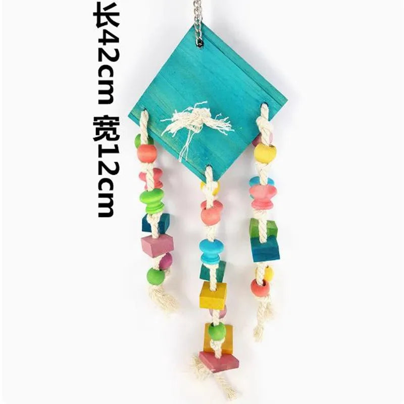 Color Wood Rope Bird Cage Accessory