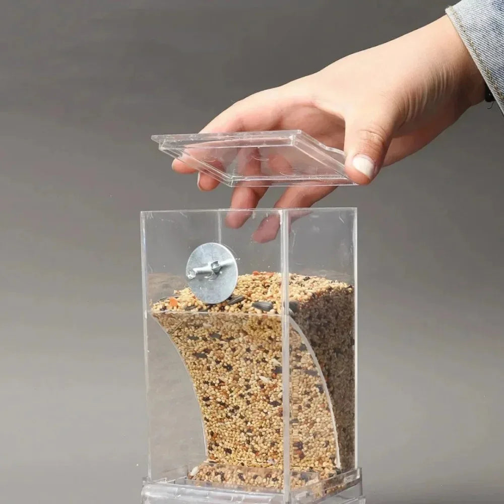 Large Capacity Splash-Proof Automatic Bird Feeder for Small Parrots