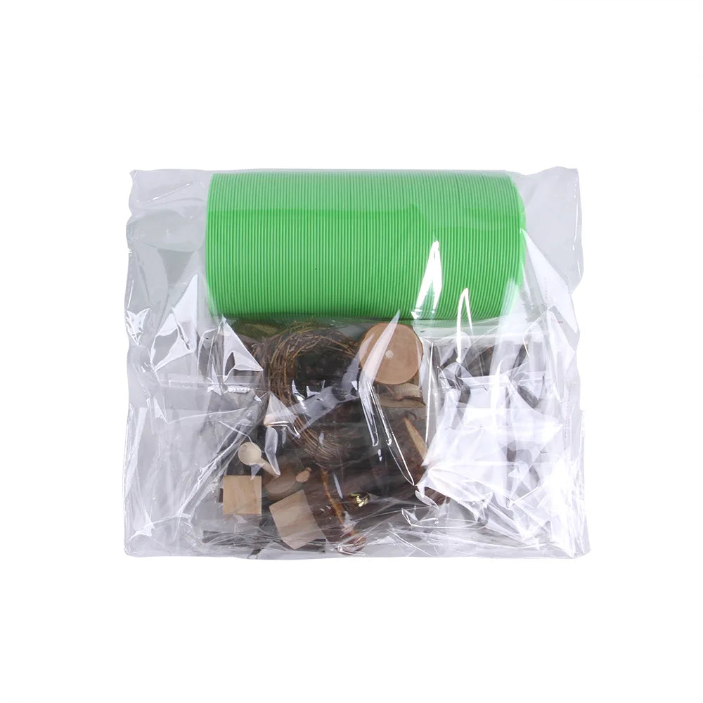 Wooden Toy Set for Hamsters, Rabbits, Guinea Pigs, and Small Pets