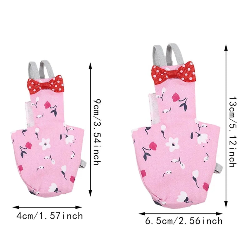 Colorful Parrot Diaper with Bowtie — Washable Flight Suit for Small to Large Pet Birds