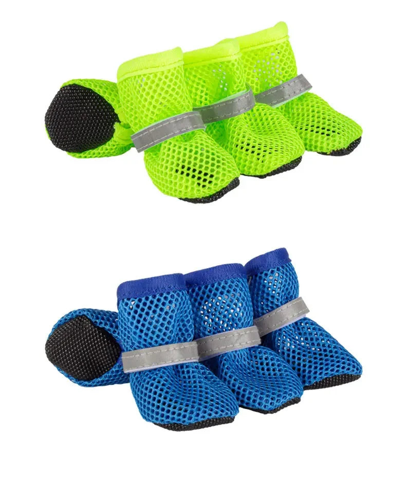4pcs Non-Slip Breathable Dog Shoes for Small & Medium Pets