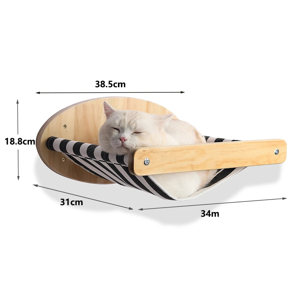 Wall-Mounted Cat Climbing Shelves with Scratching Post & Steps