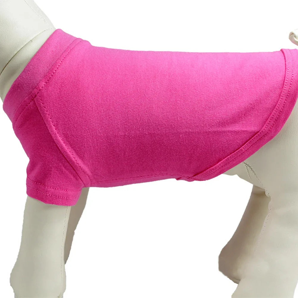 Solid Color Summer Dog T-Shirt Vest, Breathable Cotton for Dachshunds