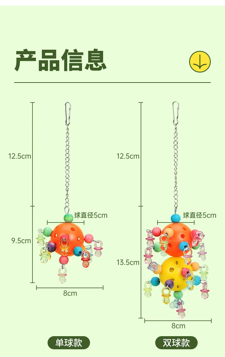 Hanging Bead Foraging Cage Decor