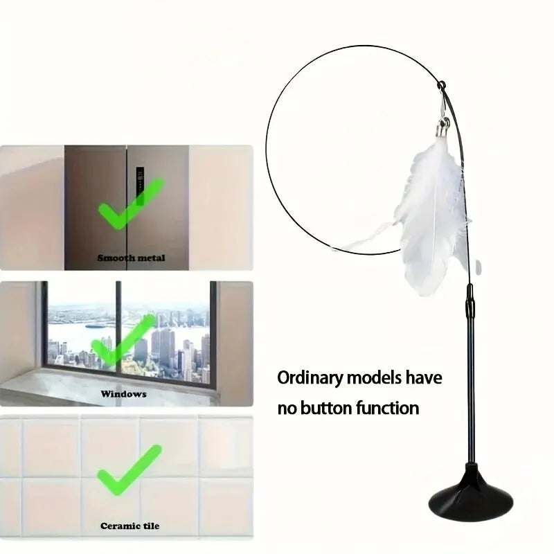 Interactive Cat Teaser Toy with Bell & Feather