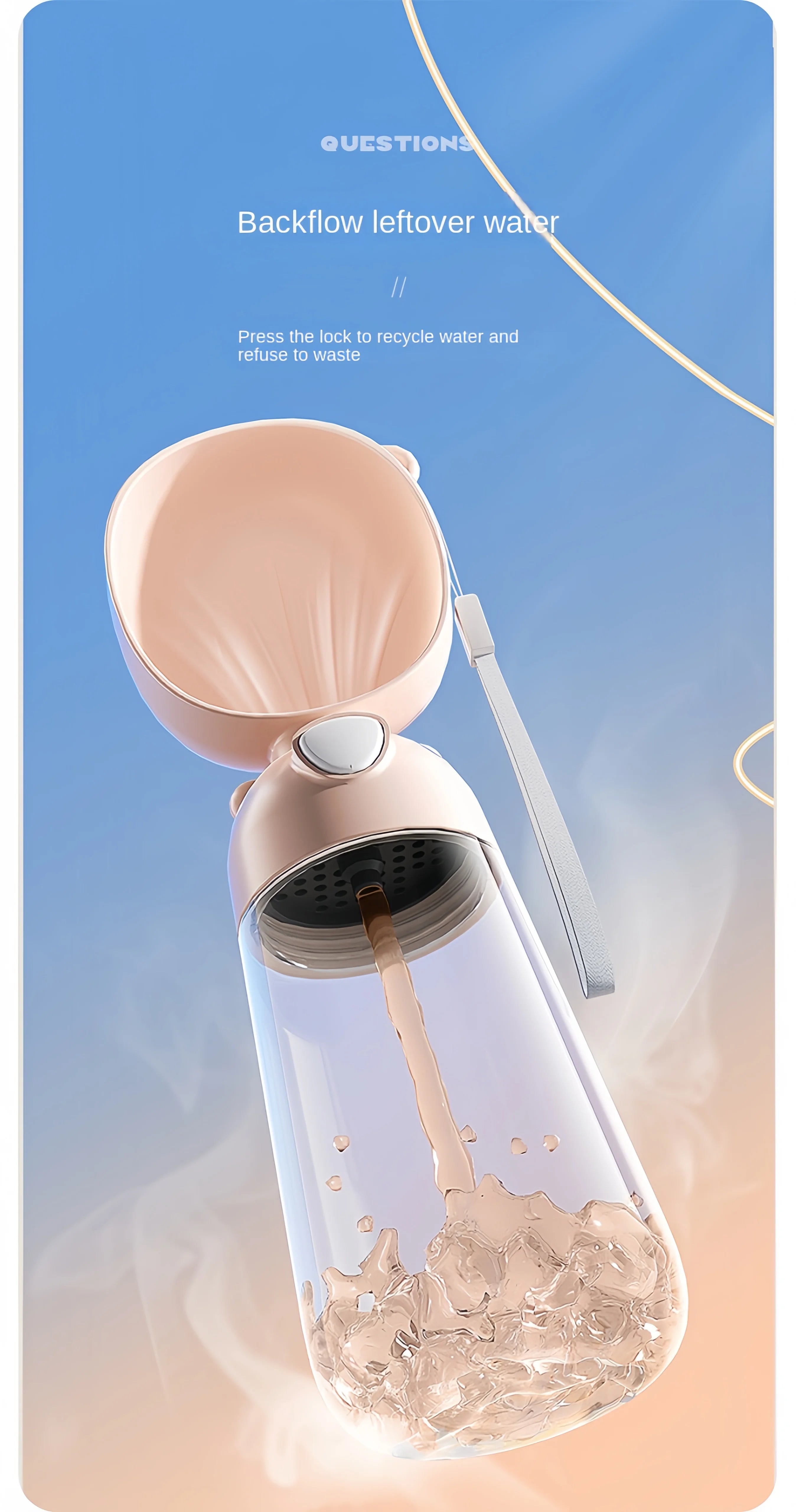 Portable Dog Water Bottle with Food Dispenser