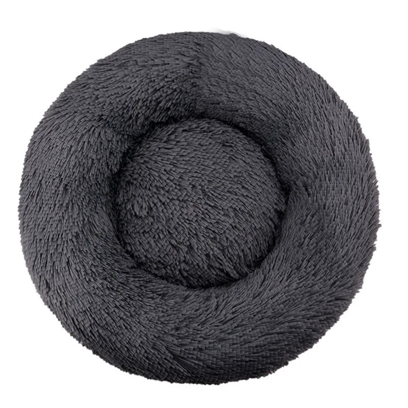 Winter Plush Round Dog & Cat Bed