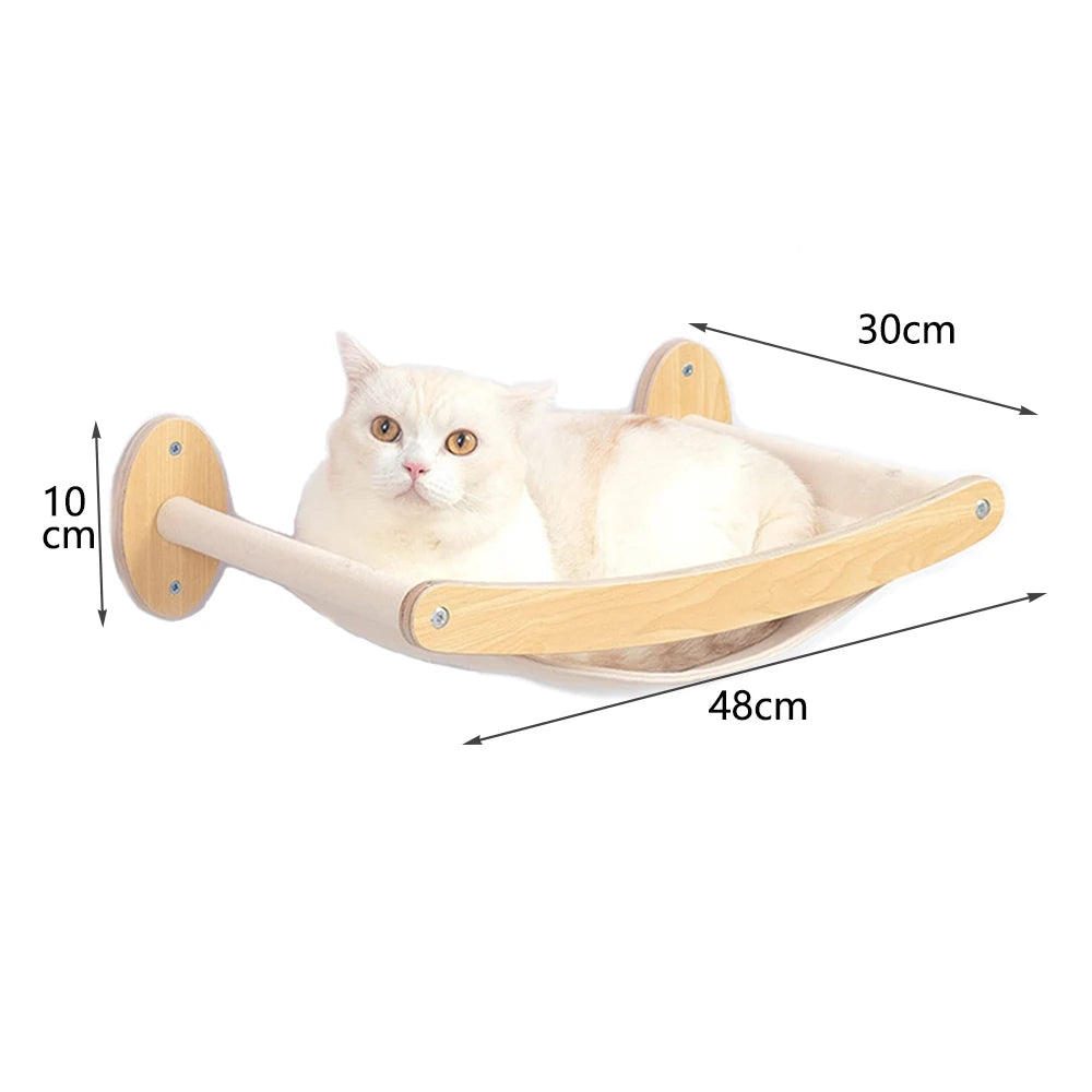Wall-Mounted Cat Climbing Shelves with Scratching Post & Steps