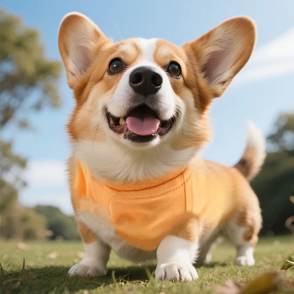 Solid Color Summer Dog T-Shirt Vest, Breathable Cotton for Dachshunds