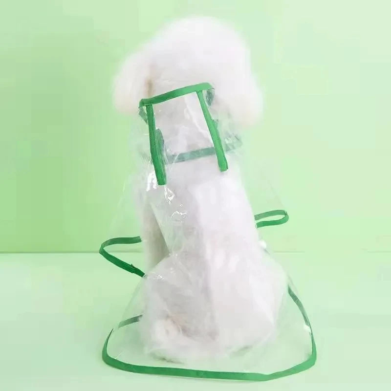 Transparent Pet Dog Raincoat Waterproof Hooded PVC Jacket for Small Dogs