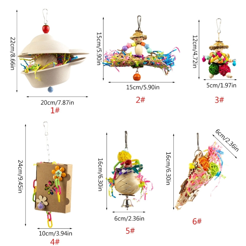 Rattan & Paper Molar Toy for Small Parrots