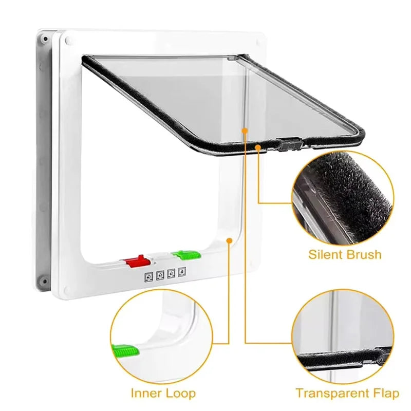 Pet Flap Door with 4-Way Security Lock