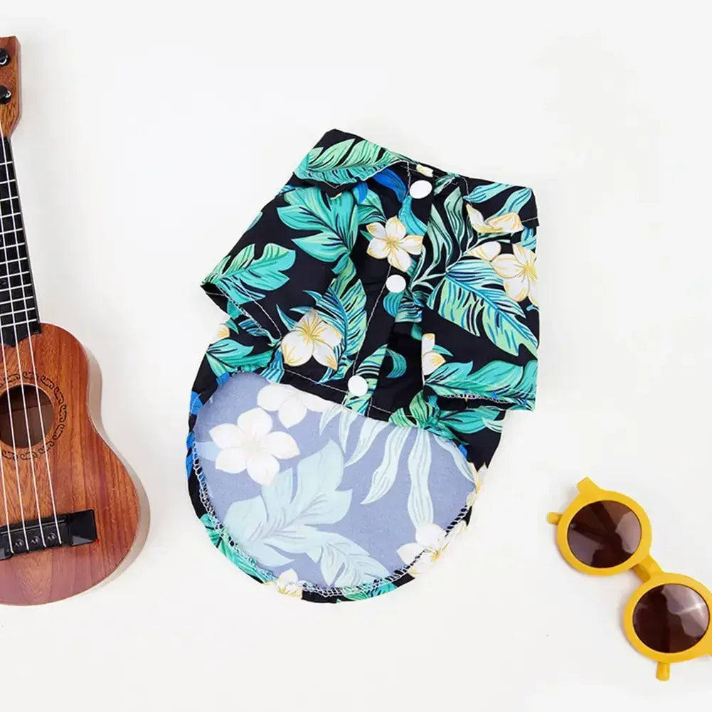 Hawaiian Style Summer T-Shirt for Medium & Large Dogs, XL–5XL Printed Pet Shirt