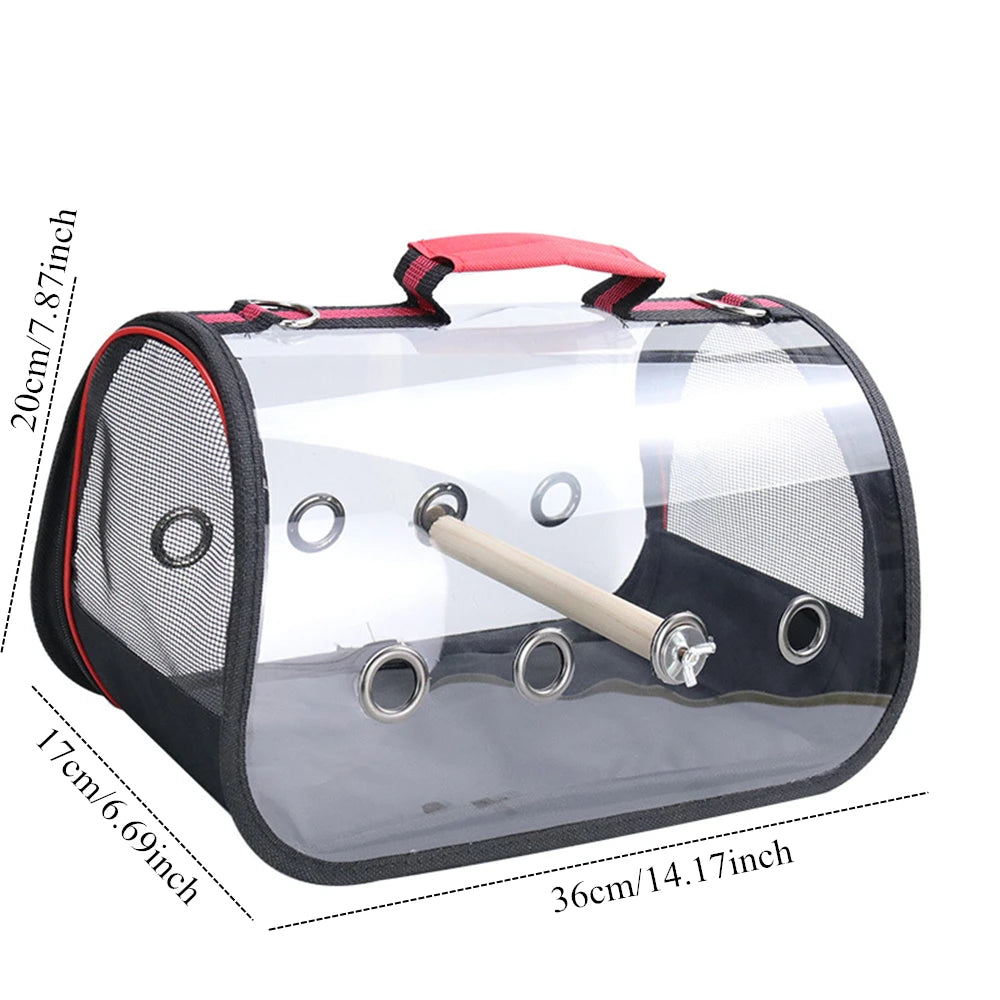 Bird Travel Carrier Backpack with Perch – Breathable Outdoor Parrot Transport Bag