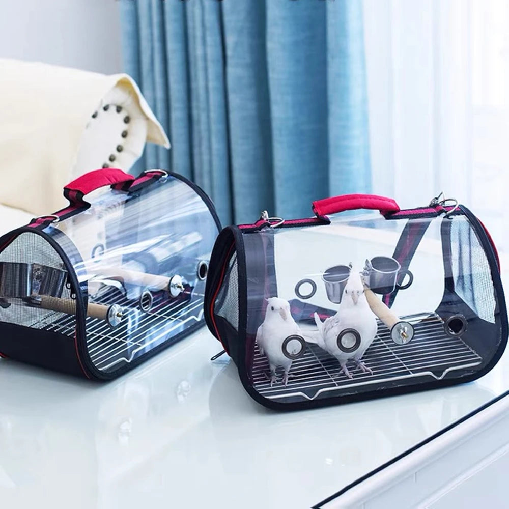 Bird Travel Carrier Backpack with Perch – Breathable Outdoor Parrot Transport Bag