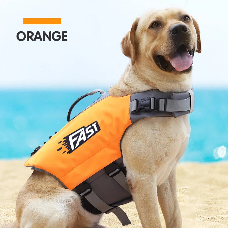 Adjustable Dog Life Jacket, Reflective Pet Safety Vest for Swimming & Boating