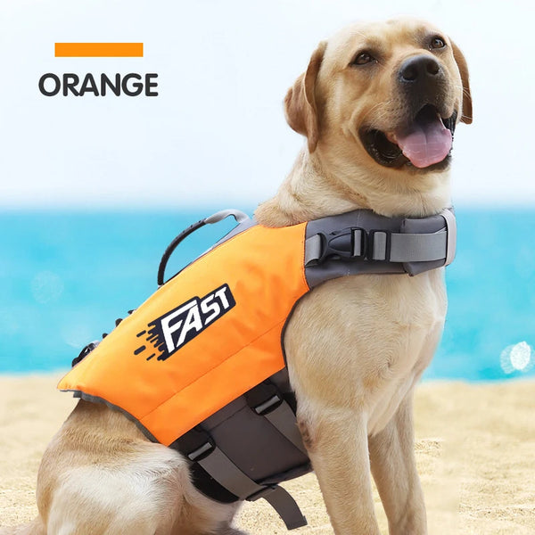 Adjustable Dog Life Jacket, Reflective Pet Safety Vest for Swimming & Boating