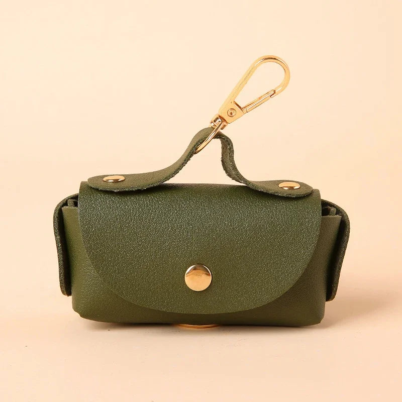 Portable Leather Dog Poop Bag Holder – Stylish Dispenser for Pet Waste Bags