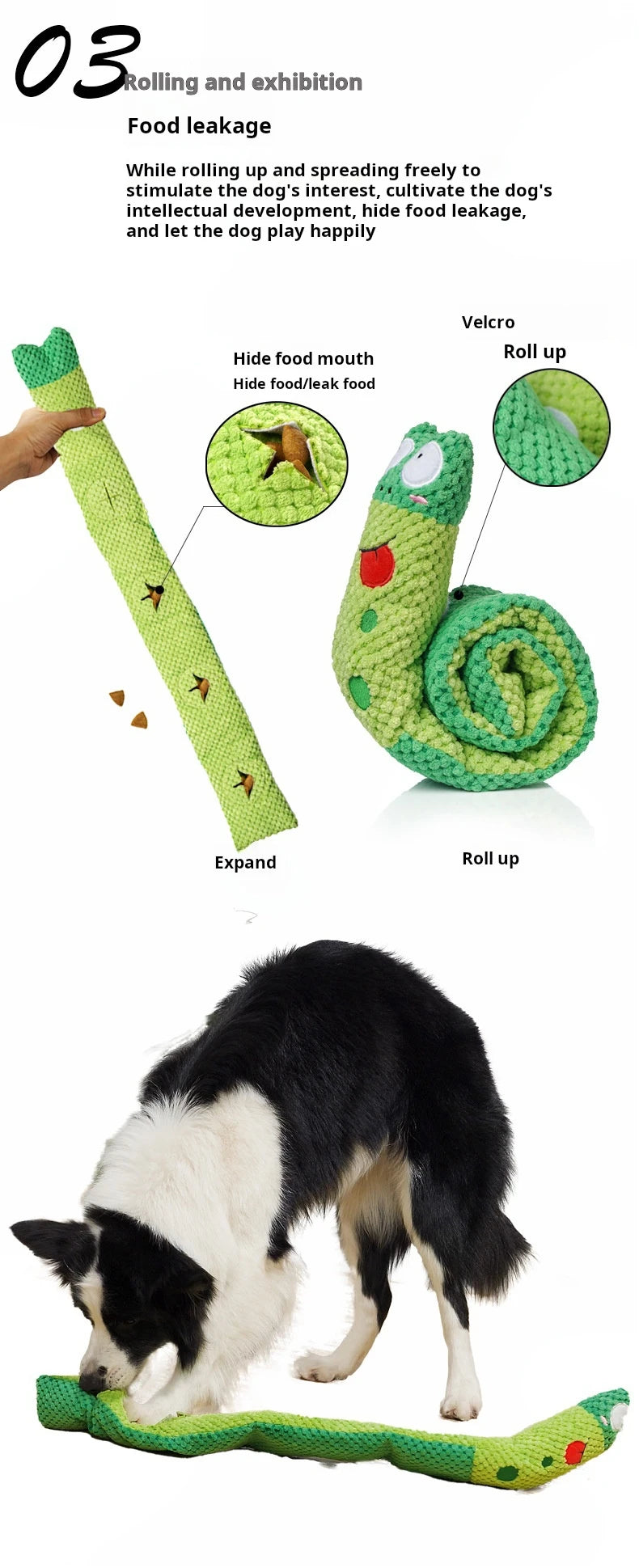 Interactive Dog Puzzle Feeder Toy, Indestructible Plush Squeaky Snail for Puppies and Dogs