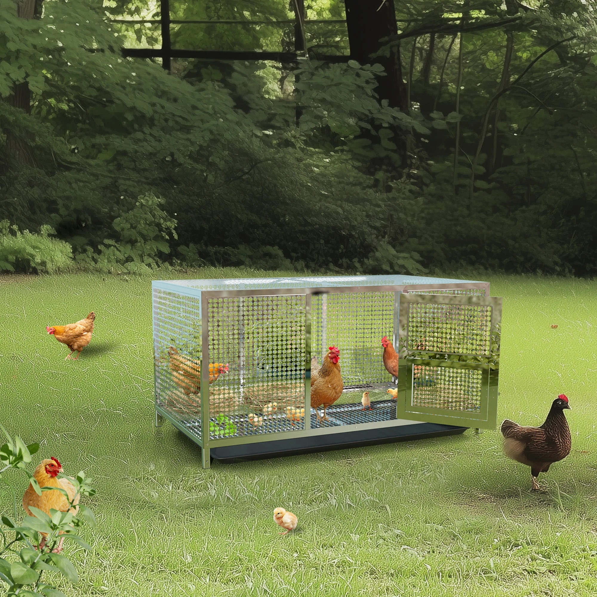 Heavy-Duty Stainless Steel Chicken Coop