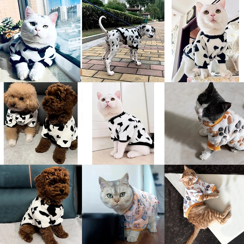 Warm Fleece Pet Sweater Vest for Small & Medium Dogs, Winter Coat for Cats