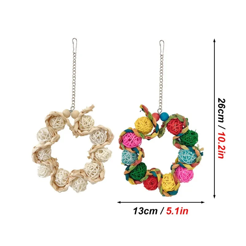Rattan Ball Bird Swing Toy