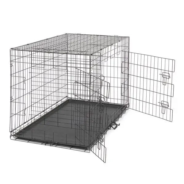 48” Folding Steel Pet Crate – Heavy Duty Wire Kennel Playpen for Dogs & Cats