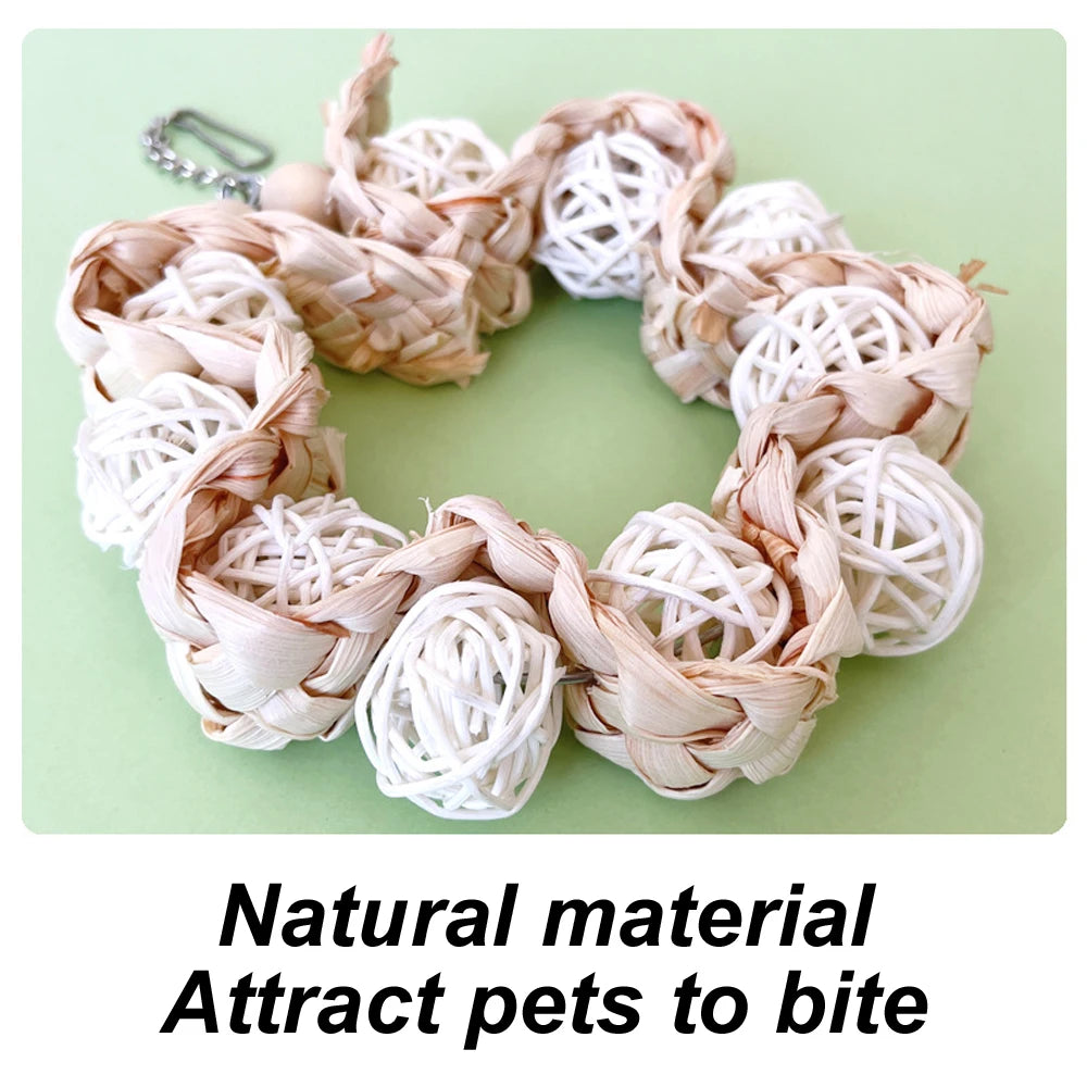 Rattan Ball Bird Swing Toy