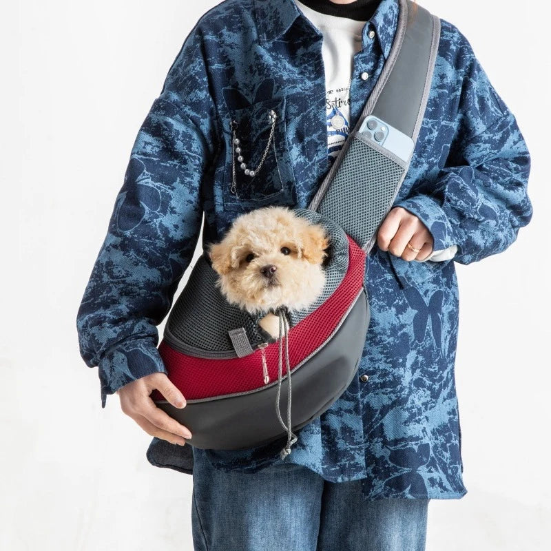 Pet Carrier Sling Bag, Mesh Travel Shoulder Tote for Small Dogs & Cats