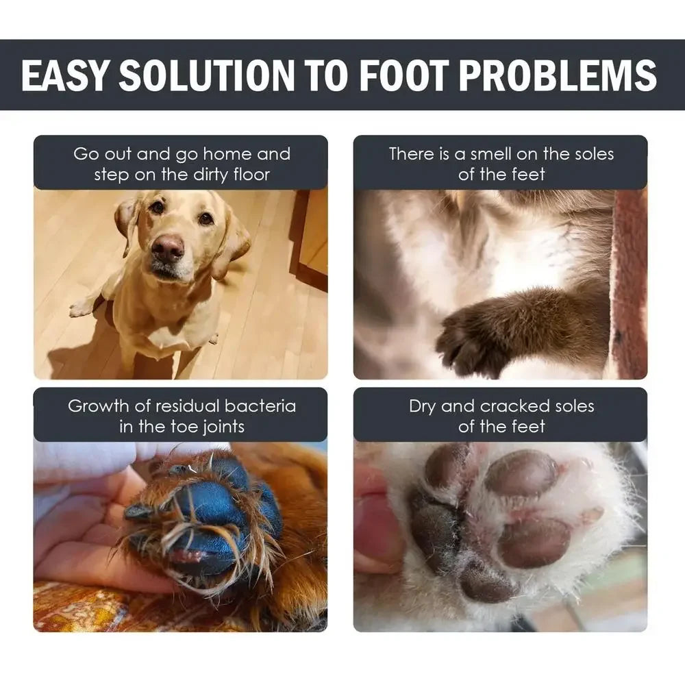 Pet Paw Cleaner Foam – Waterless Dog & Cat Paw Shampoo with Brush