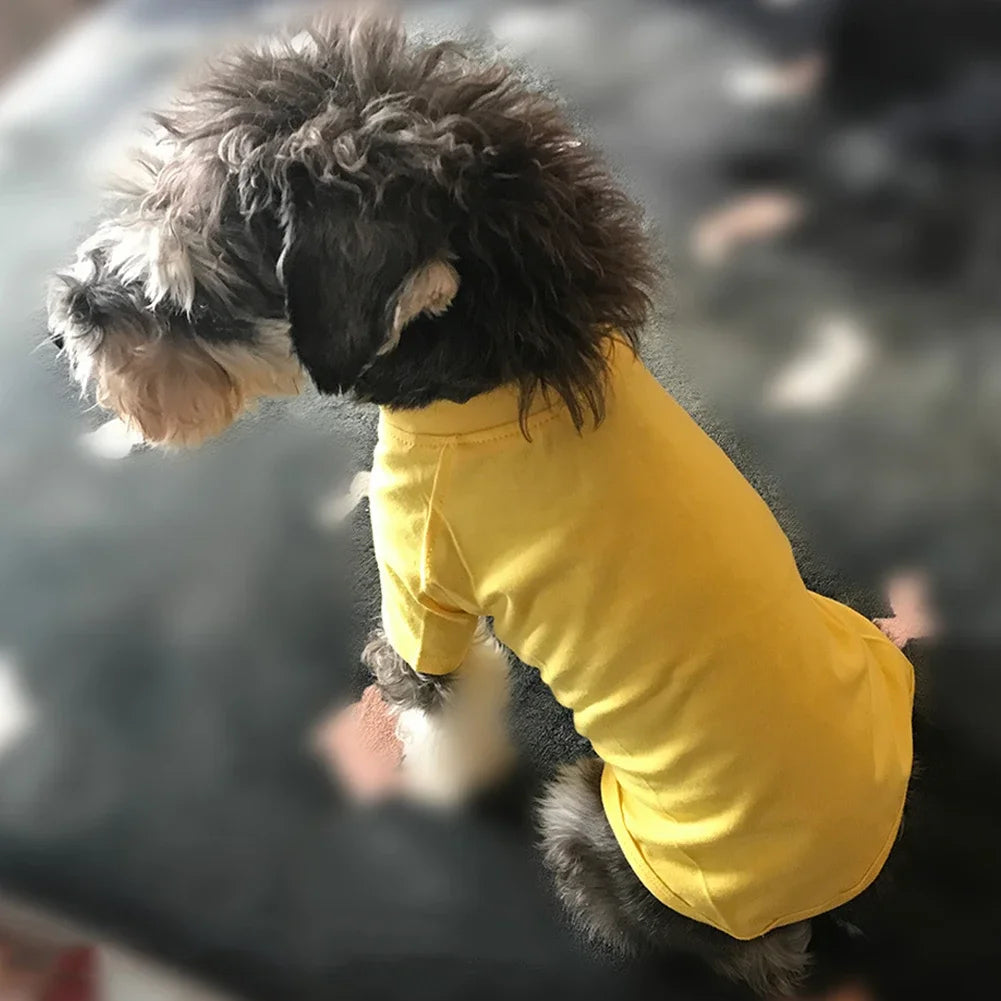 Solid Color Summer Dog T-Shirt Vest, Breathable Cotton for Dachshunds