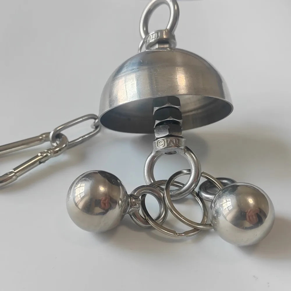 Heavy-Duty Stainless Steel Parrot Bell Toy