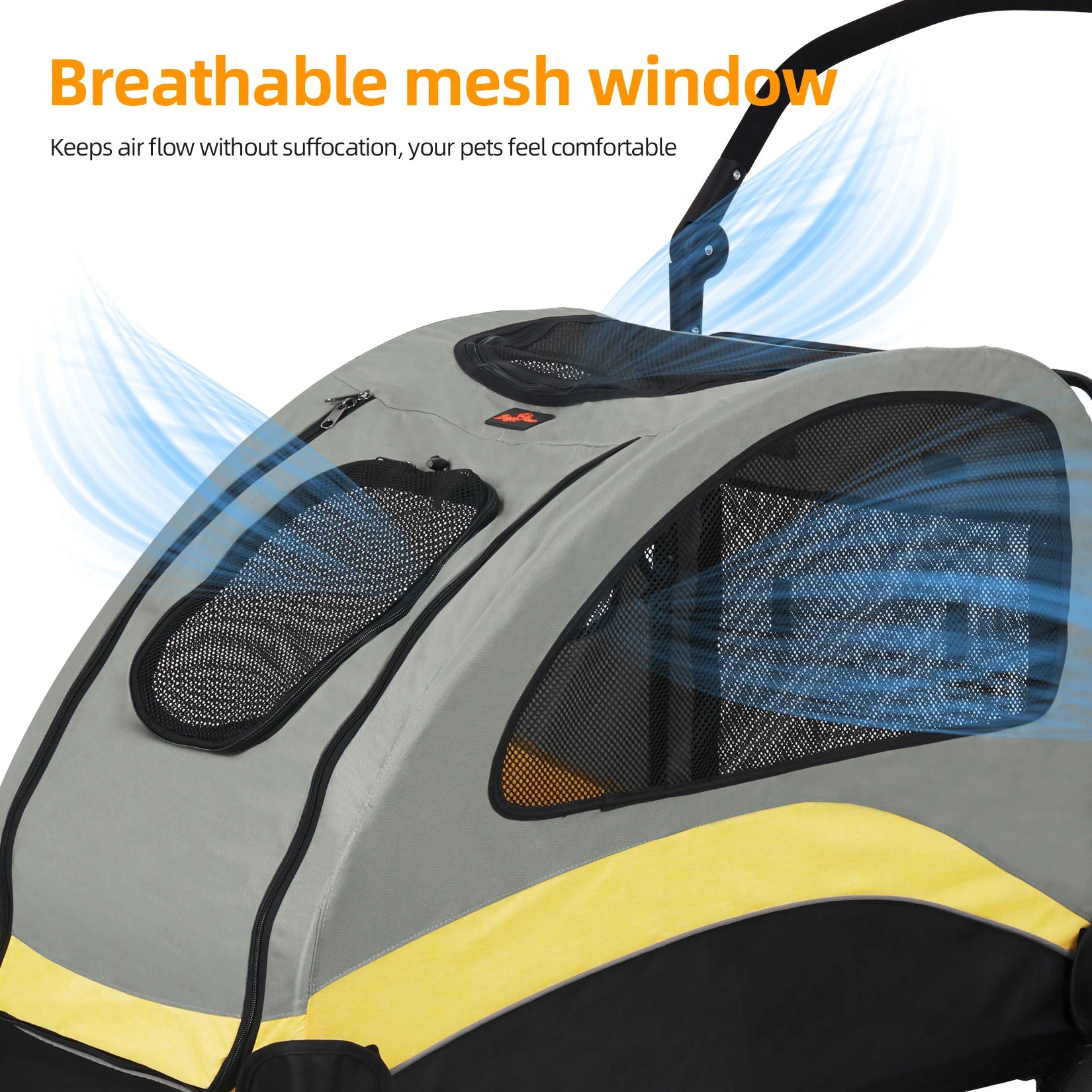 Portable 4-Wheel Dog Stroller for Large Dogs, Foldable Pet Travel Carrier for Cats & Outdoor Use