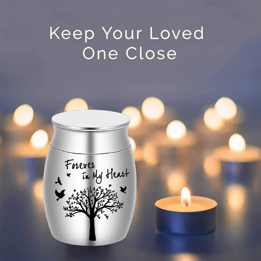 Tree of Life Keepsake Urn – Aluminum Memorial Ashes Holder